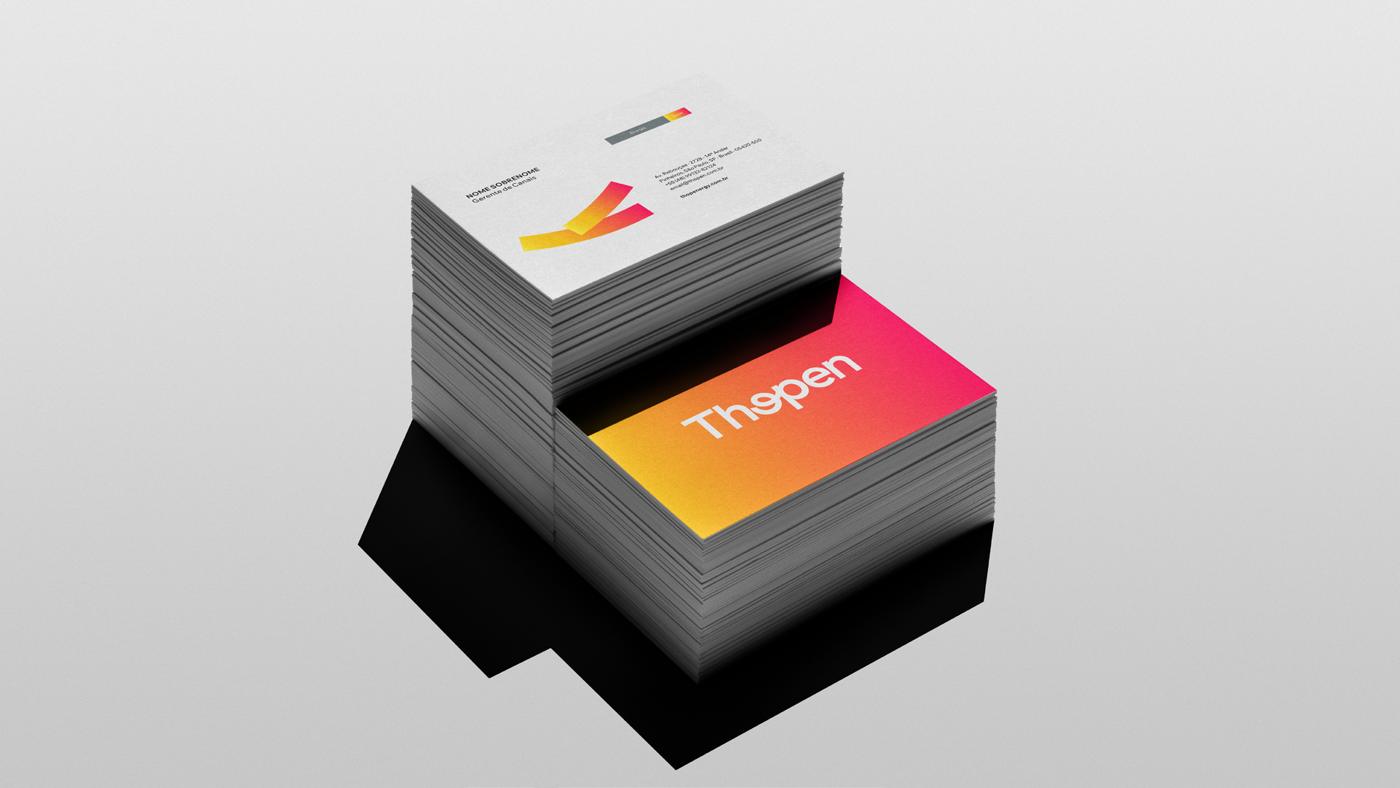 Cartões de visita Thopen com o gradiente