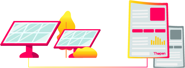 Ilustração de painéis solares e fatura
